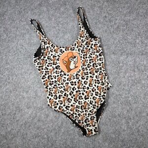 Buc-ees One Piece Swimsuit Beaver Logo Cheetah Animal Leopard Print Medium Swim